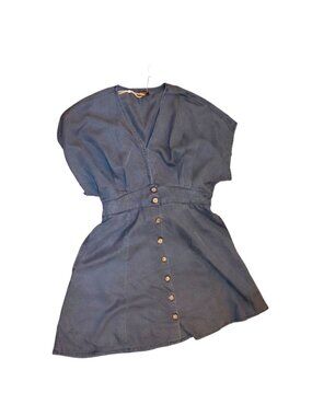 Quince Vintage Wash Tencel Button Front Dress, Size L NWT